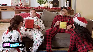 Kinky studs surprise their stepsisters with their boners