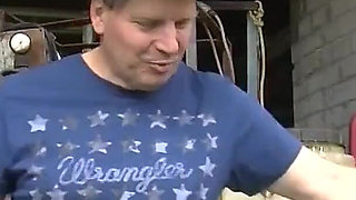 Couple fucks at the barn sex clip