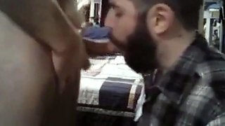 Daddy Feeds His Sub with a Load after Intense Blowjob
