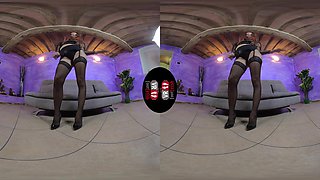 Mistress Elettra Flaunts Her Sexy Body And Takes Off Her Stockings - Leg Fetish 3D Porn