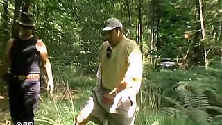 BBW Woman Extremely Fucked by Two Men in Open Air