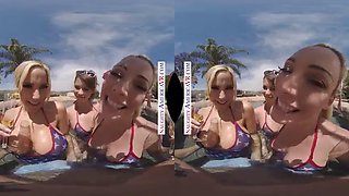 Naughty America 4th of July Fun with Three Sexy Babes: Big Tits, Big Ass  Blowjob VR Porn