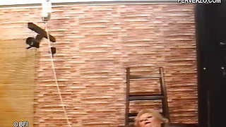 Nasty master is having fun with two sex slaves