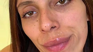 POV My Stepsis Gives Me a Blowjob and I Cum in Her Mouth When We Are Alone at Home!