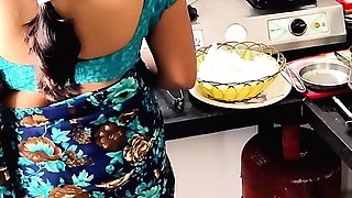 indian desi aunty working on kitchen our husband wants to come sex with cowgirl style