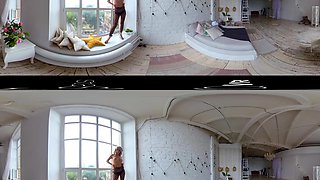 Fishnet Goddess 360º - Fit Blonde Striptease - Sexlikereal