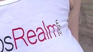 Smoking, Walking, Bouncing Boobs and Nipples Play in My Friend T-shirt From Boobsrealm