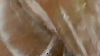 Wasshing my big bubble butt at shower in the bathroom