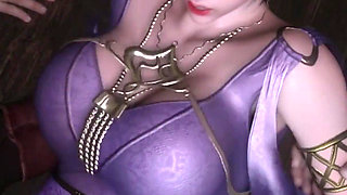 3D Hot Asian Babe Wearing Sexy Dress Have Her First Time Gangbang Sex