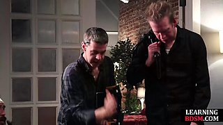 Hardtied blondie pussysmashed by master