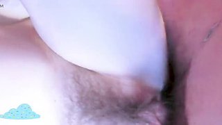 Amateur Turkish Teen Stretching Tight Pink Pussy - Cumshot Creampie Close-Up
