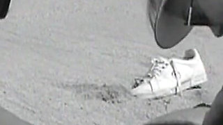 Threesome - Young Skinny Blondie Slut Fucks Her Stepdad's Friends on the Beach