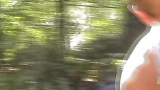 Stunning redhead German bitch sucks dick in the train