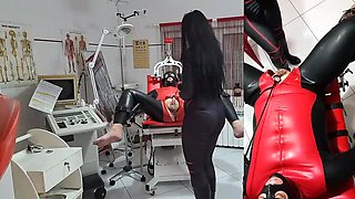 Mistress Luciana Dominates with Needles and Hardcore Anal Fuck in Latex Catsuit