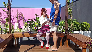 Fucking the Innocent Redhead in the Garden