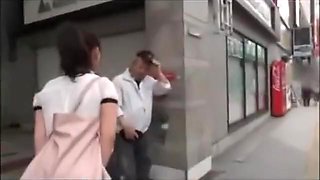 Shy Japanese Daddy fucks with petite girl.