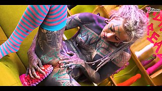 2 Inked Sluts Go Deep Gapes, Toys & Real Orgasm