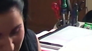 Young Student Chiara Gets the Sperm From the Director