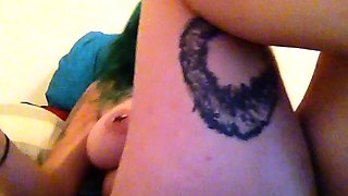 Amateur Babe in Glasses jerks cock for facial