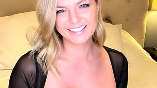Big Boobed Blonde Masturbates With A Dildo In The Bathroom