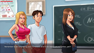 Gorgeous Busty Slut Fills Her Pussy with Big Dildo - Summertime Saga 3D Animated Porn Game