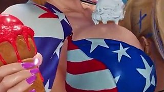 Lara Croft Gets Her Ass Fucked, Bald Pussy Chell Fucks the Cube, Petite Marie Motorboats America