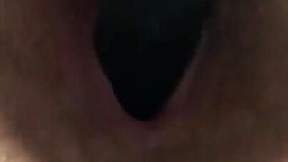 MILF in Glasses Spreads Pussy and Masturbates with Black Rabbit Mature