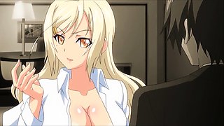 Big breasted hentai cutie gets her honey hole drilled deep