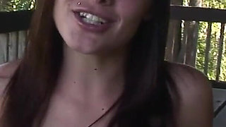 Petite Tatted Freak Gets Naked at a Public Park