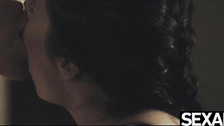 Lustful Antonia Sainz and Lilly Bella's brunette blue eyes trailer