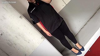 Successfully picked up While working, she was in a uniform and called out to the parking lot under the pretext of checking out, and was exposed to a wide range of people who were outdoors and were standing in a standing back creampie Review bonus includedFatUncensoredChubby