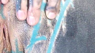 Tattooed Woman Testing Fuck Machine with Her Anal