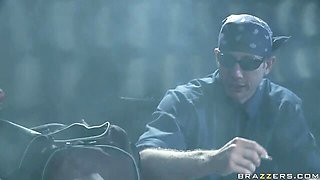 Hard doggy style fuck with a silicone tits brunette Juelz Ventura