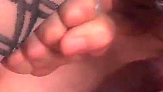 Teen with Stockings Gets Her Hairy Pussy Drilled by a Dude on the Chair