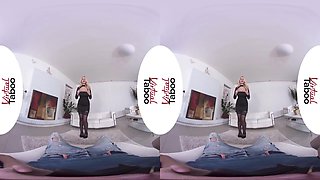 Young Stepdaughter Joined Her Stepmom Fucking Her Boyfriend With Virtual Reality And Angel Wicky