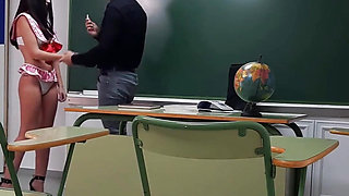 Depraved Teacher Fucks with the Young Student at School
