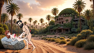 Aunty with pink boobs in the desert fucked with big cock