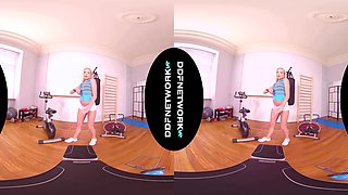Sexercise With Angelika - Blonde Busty Babe In The Gym