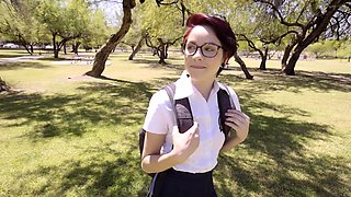 Submission training session for slutty shameless schoolgirl