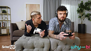 Nerdy Gamer Bi Threesome