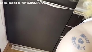 Romantic Sex On The Kitchen Ended With Cum On Her Face - Lana Myers