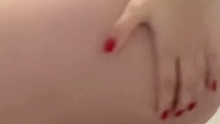 Cute Girl Pees in the Bathroom and Fucks Her Tight Pussy with a Big Dildo