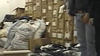 Hot Blonde Secratry Ass Fucked in Doublepenetration by Workers in a Warehouse
