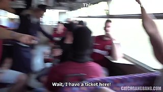 Poor Bus Supervisor Gets Her Ass Drilled By Group