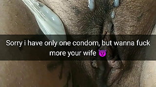 Sorry we ran out of condoms, so i creampie your slut wife!