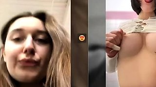 Smoking hot brunette toying tasty pussy in stockings
