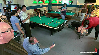 19 Year Old with Huge Natural Tits Gets Humiliated and Fucked in Public