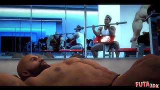 Futa3DX - Futa Babe Gets DP'D Hard At The Gym