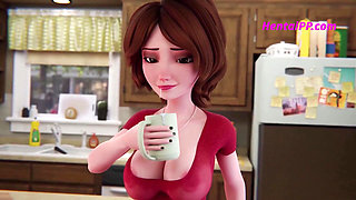 Aunt Cass Morning Milking In The Kitchen - Uncensored