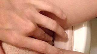 I Masturbate Riskily on a Toilet in a Public Restroom in College